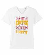 Get Coffee and be Happy Tricou mânecă scurtă guler V Bărbat Presenter