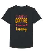 Get Coffee and be Happy Tricou mânecă scurtă guler larg Bărbat Skater