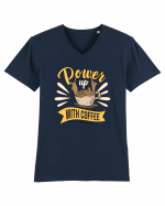 Power Up with Coffee Tricou mânecă scurtă guler V Bărbat Presenter