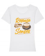 Release Your Senses Tricou mânecă scurtă guler larg fitted Damă Expresser