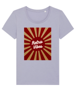 Retro Vibe Tricou mânecă scurtă guler larg fitted Damă Expresser