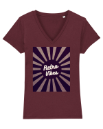 Retro Vibe Tricou mânecă scurtă guler V Damă Evoker
