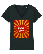 Retro Vibe Tricou mânecă scurtă guler V Damă Evoker