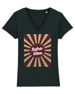 Retro Vibe Tricou mânecă scurtă guler V Damă Evoker