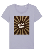 Retro Vibe Tricou mânecă scurtă guler larg fitted Damă Expresser