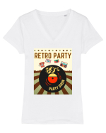 Retro party Tricou mânecă scurtă guler V Damă Evoker