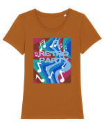 Retro party Tricou mânecă scurtă guler larg fitted Damă Expresser