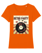 Retro party Tricou mânecă scurtă guler larg fitted Damă Expresser