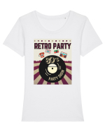Retro party Tricou mânecă scurtă guler larg fitted Damă Expresser