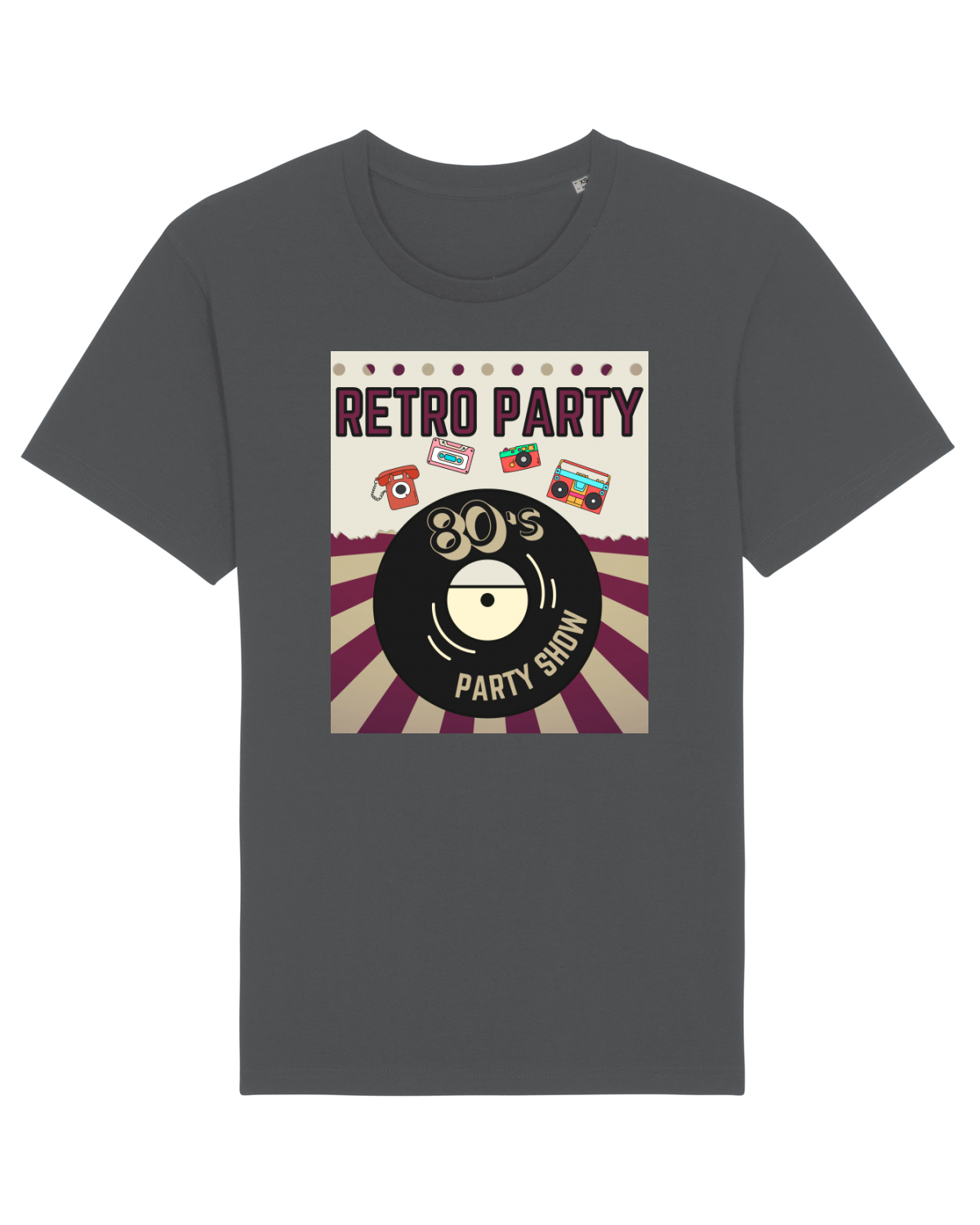 Tricou mânecă scurtă Unisex Rocker Anthracite