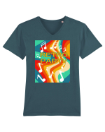 Retro party Tricou mânecă scurtă guler V Bărbat Presenter