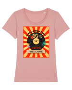 Retro party Tricou mânecă scurtă guler larg fitted Damă Expresser