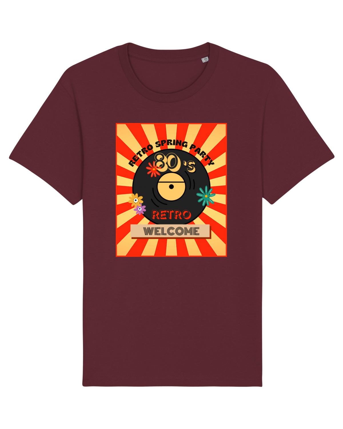 Tricou mânecă scurtă Unisex Rocker Burgundy