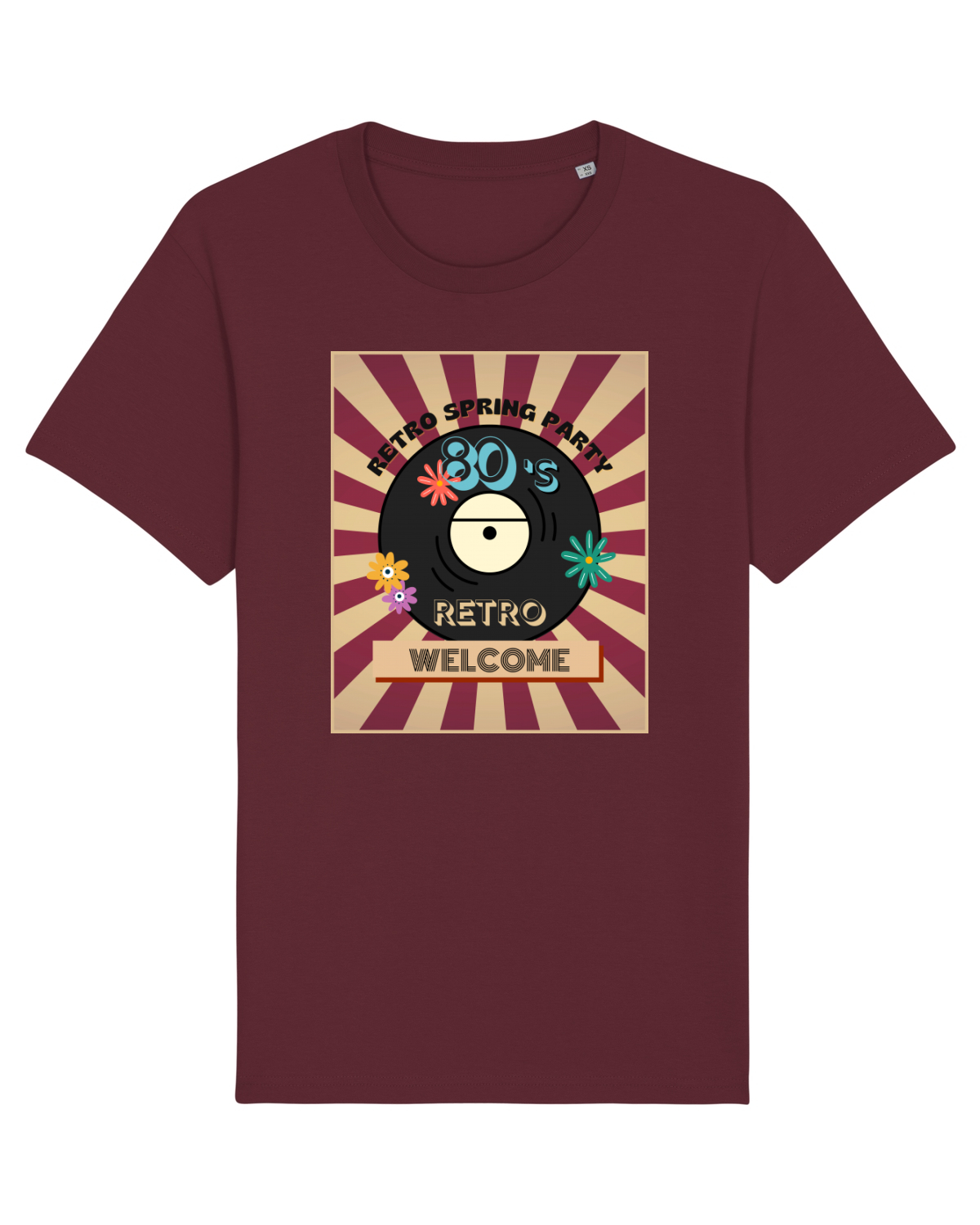 Tricou mânecă scurtă Unisex Rocker Burgundy