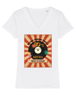Retro party Tricou mânecă scurtă guler V Damă Evoker
