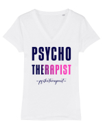 Psihoterapeut Tricou mânecă scurtă guler V Damă Evoker