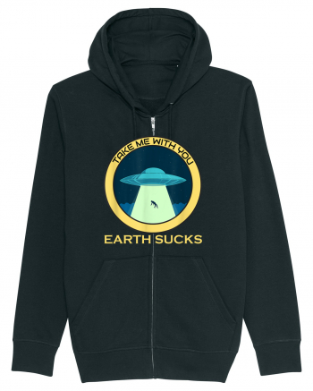 Earth Sucks Take Me With You Funny Alien Black