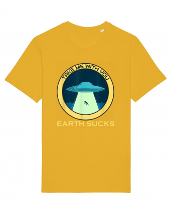 Earth Sucks Take Me With You Funny Alien Spectra Yellow