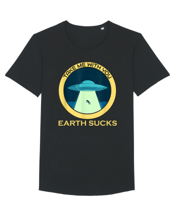 Earth Sucks Take Me With You Funny Alien Black