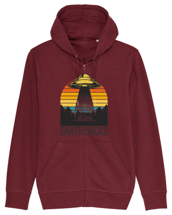 Earth Sucks Take Me With You Funny Alien Abduction Burgundy