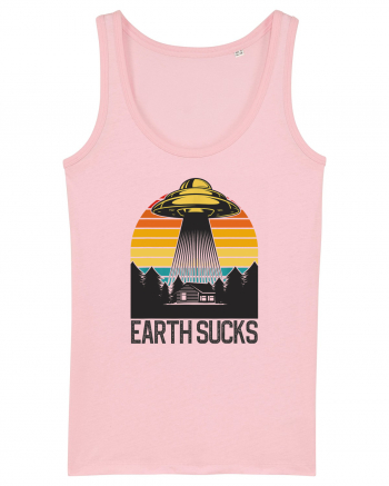 Earth Sucks Take Me With You Funny Alien Abduction Cotton Pink