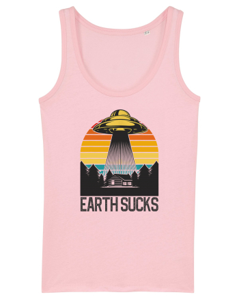Earth Sucks Take Me With You Funny Alien Abduction Cotton Pink