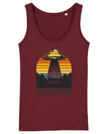 Earth Sucks Take Me With You Funny Alien Abduction Burgundy