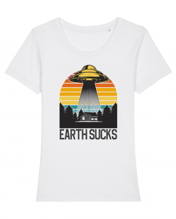 Earth Sucks Take Me With You Funny Alien Abduction White