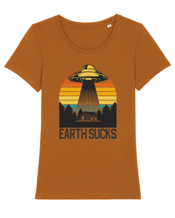 Earth Sucks Take Me With You Funny Alien Abduction Roasted Orange