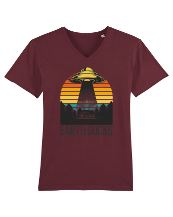 Earth Sucks Take Me With You Funny Alien Abduction Burgundy