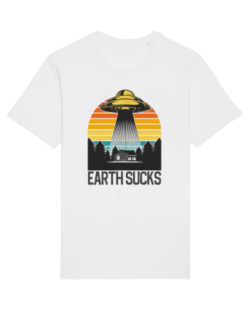 Earth Sucks Take Me With You Funny Alien Abduction White