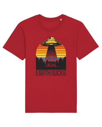 Earth Sucks Take Me With You Funny Alien Abduction Red