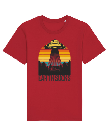 Earth Sucks Take Me With You Funny Alien Abduction Red