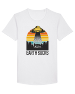 Earth Sucks Take Me With You Funny Alien Abduction Tricou mânecă scurtă guler larg Bărbat Skater