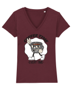Coffee Time Every Time Tricou mânecă scurtă guler V Damă Evoker