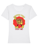Coffee Time Every Time Tricou mânecă scurtă guler larg fitted Damă Expresser