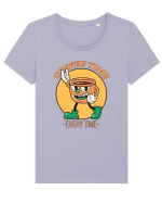 Coffee Time Every Time Tricou mânecă scurtă guler larg fitted Damă Expresser