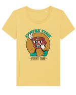 Coffee Time Every Time Tricou mânecă scurtă guler larg fitted Damă Expresser