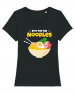 Do it for the Noodles Tricou mânecă scurtă guler larg fitted Damă Expresser