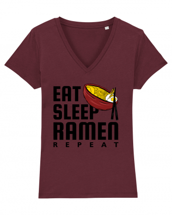 Eat Sleep Ramen Repeat Burgundy