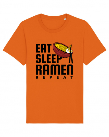 Eat Sleep Ramen Repeat Bright Orange