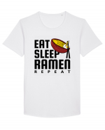 Eat Sleep Ramen Repeat Tricou mânecă scurtă guler larg Bărbat Skater