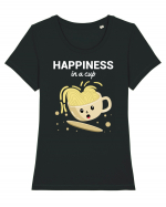 Happiness in a Cup Tricou mânecă scurtă guler larg fitted Damă Expresser