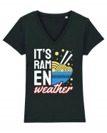 It's Ramen Weather Tricou mânecă scurtă guler V Damă Evoker