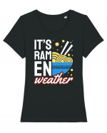 It's Ramen Weather Tricou mânecă scurtă guler larg fitted Damă Expresser