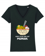 Keep Calm and Eat Ramen Tricou mânecă scurtă guler V Damă Evoker