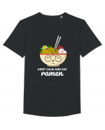 Keep Calm and Eat Ramen Tricou mânecă scurtă guler larg Bărbat Skater