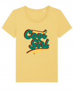 Cool Girl Tricou mânecă scurtă guler larg fitted Damă Expresser