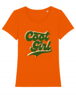 Cool Girl Tricou mânecă scurtă guler larg fitted Damă Expresser