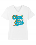 Cool Girl Tricou mânecă scurtă guler V Bărbat Presenter